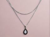 Mystical Moonscape: Silver Moonstone Double Strand Necklace