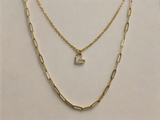 Golden Fusion: Double Strand Chain Link Necklace