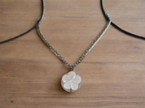 Gilded Bloom: Antique Gold Necklace with Pearl Flower Pendant