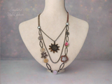 Sunflower Symphony: Triple Strand Necklace