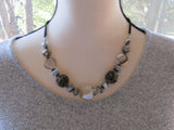 Twilight Shimmer: Smoky Black and Pewter Beaded Necklace