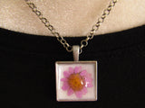 Petite Petals: Dainty Pink Sunflower Necklace
