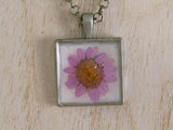 Petite Petals: Dainty Pink Sunflower Necklace