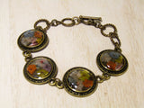 Bonze Bracelet with Miniature Dried Flowers