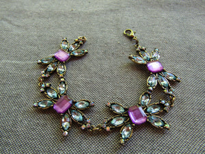 Fancy Turquoise/Purple Antique Gold Bracelet
