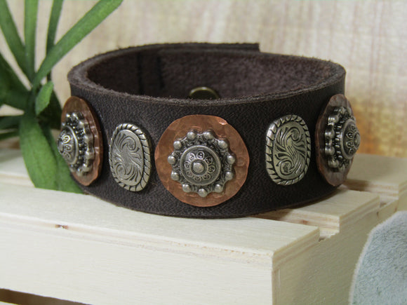 Celtic Brown Leather Cuff Bracelet