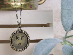 Hand Stamped Love Necklace