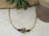 Dainty Seed Bead Flower Necklace