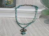 Turquoise Double Strand Peace Necklace