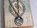 Antique Gold and Blue Necklace