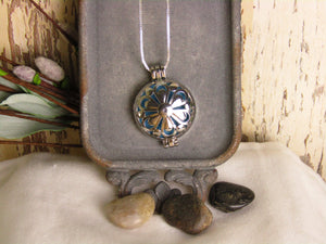 Silver Flower Diffuser Necklace