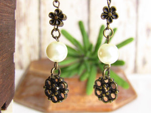Antique Gold & Pearl Earrings