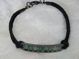 Pewter and Turquoise Flower Braclet
