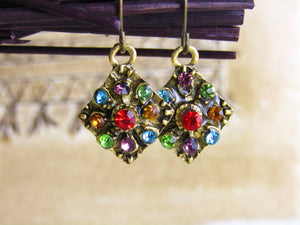 Ruby & Rhinestone Earrings