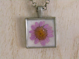 Dainty Pink Sunflower Necklace