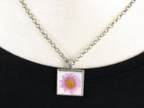 Petite Petals: Dainty Pink Sunflower Necklace