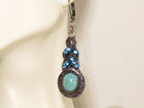 Turquoise Earrings with Blue Rhinestones