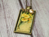 Vintage Yellow Flower Necklace