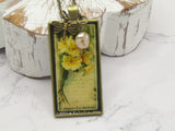 Vintage Yellow Flower Necklace