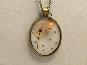 Orange Dandelion Necklace